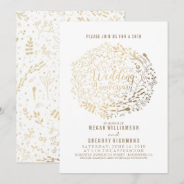 Goud Bloemen Boeket Fabulous Bruiloft Jubileum Kaart