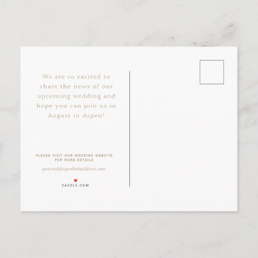 Goud Bloemen Border Foto Save The Date Briefkaart (Achterkant)