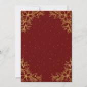 Goud  Bloemen Bruiloft Bedankkaart (Achterkant)