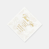 Goud Bloemen Bruiloft Party Dank u Servet (Hoek)