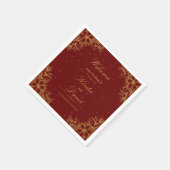 Goud  Bloemen Bruiloft Servet (Hoek)