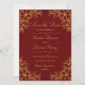 Goud Bloemen Bruiloft Uitnodiging (Voorkant)