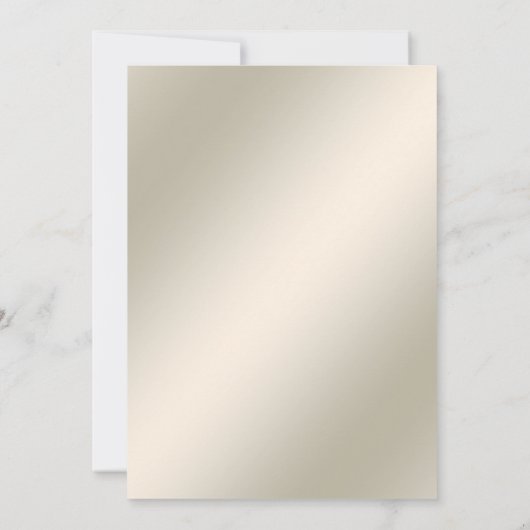 Goud  Bloemen Bruiloft Uitnodiging (Achterkant)