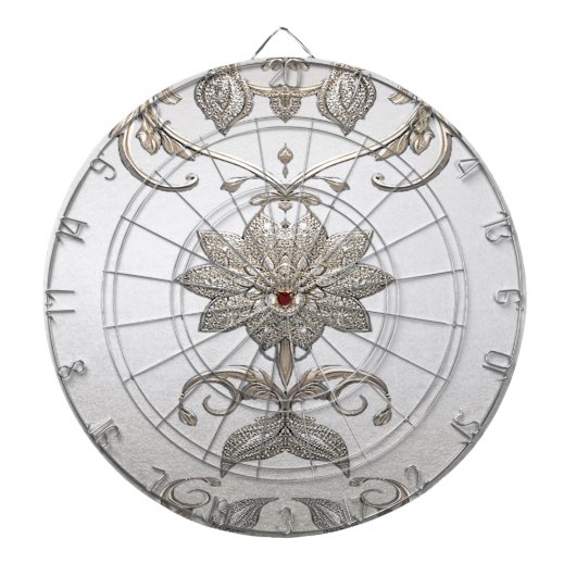 Goud  Bloemen Dartbord (Voorkant)