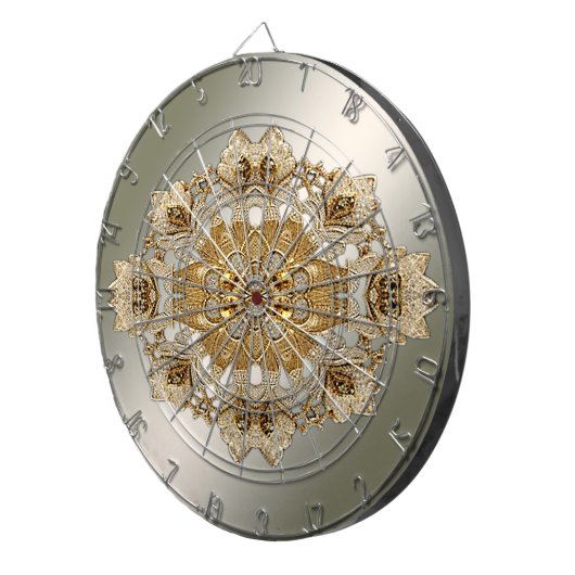 Goud  Bloemen Dartbord (Voorkant Rechts)