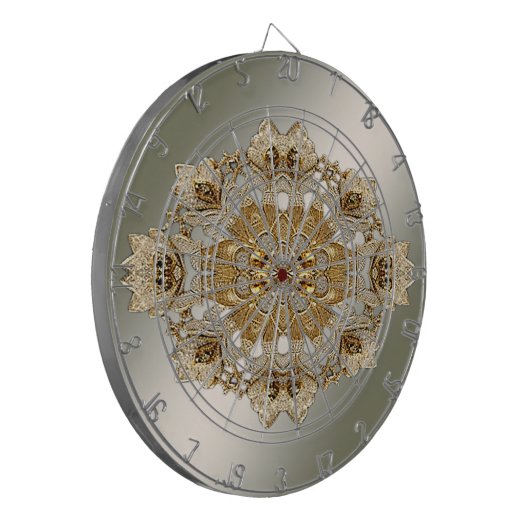 Goud  Bloemen Dartbord (Voorkant Links)