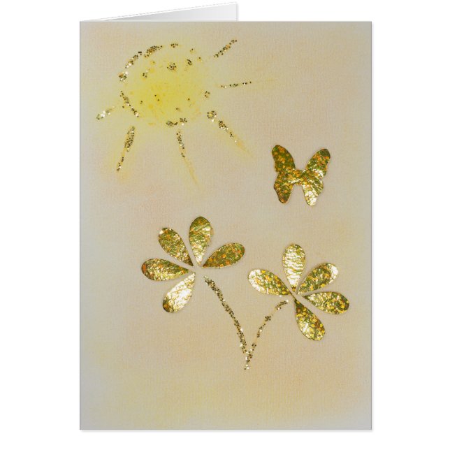 Goud bloemen en vlinder personaliseren (Voorkant)