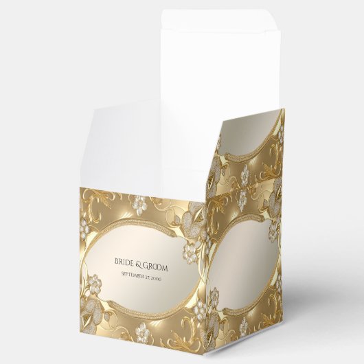 Goud  Bloemen Favoriet Box Bedankdoosjes (Geopend)