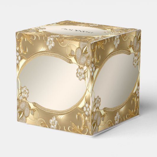 Goud  Bloemen Favoriet Box Bedankdoosjes (Achterkant)