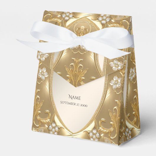 Goud Bloemen Favoriet Box Bedankdoosjes (Voorkant Zijde)