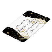 Goud Bloemen Gebogen Bruiloft Save the Date Magneet (Linkerzijde)