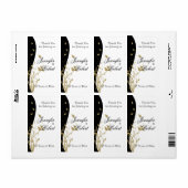 Goud Bloemen Gebogen Jubileum Wijnlabel Etiket (Full Sheet)