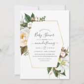 Goud Bloemen Geometrisch Baby shower Kaart (Voorkant)