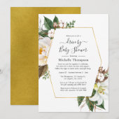 Goud Bloemen Geometrische Drive Door Douche Kaart (Voorkant / Achterkant)