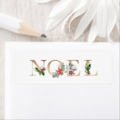 Goud Bloemen Groen Noel Kerstmis Etiket (Insitu)