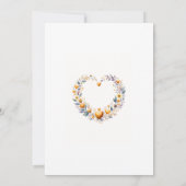 Goud Bloemen Hart Baby shower Kaart (Achterkant)