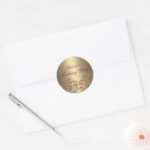 goud Bloemen Jewel Envelop Sticker/seal Ronde Sticker (Envelop)