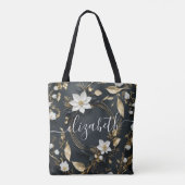 Goud Bloemen Krans Bruiloft Moeder van de Bruid Tote Bag (Achterkant)