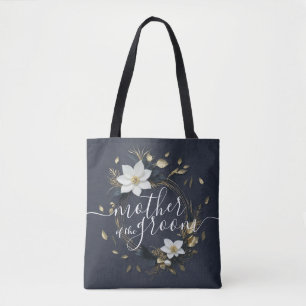 Goud Bloemen Krans Bruiloft Moeder van de bruidego Tote Bag