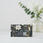 Goud Bloemen Krans Bruiloft QR Code Website RSVP Informatiekaartje (Staand voorkant)