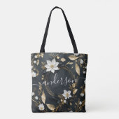 Goud Bloemen krans Bruiloft Vader van de bruid Tote Bag (Achterkant)