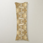 Goud  Bloemen Lichaam Kussen (Voorkant Verticaal)