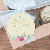 Goud Bloemen Liefde is Zoete Bruiloft Ronde Bedankjes Labels