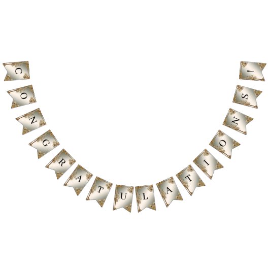 Goud  Bloemen Lijst Bunting Flag Vlaggetjes (Alle)