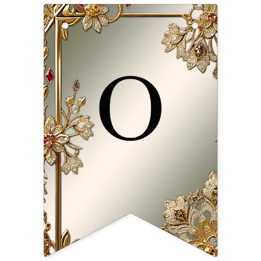 Goud  Bloemen Lijst Bunting Flag Vlaggetjes (Tweede vlag)