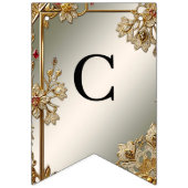 Goud  Bloemen Lijst Bunting Flag Vlaggetjes (Eerste vlag)