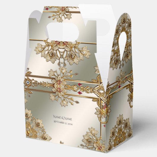 Goud  Bloemen Lijst Favoriet Box Bedankdoosjes (Geopend)