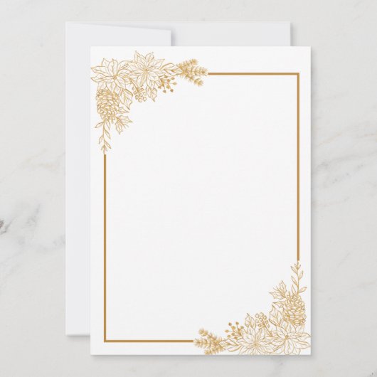 Goud Bloemen Lijst Islamitisch Moslim Bruiloft Kaart (Achterkant)