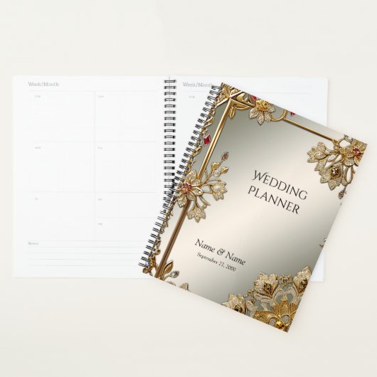 Goud  Bloemen Lijst Planner (Display)