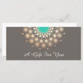 Goud Bloemen Mandala Cadeaubon (Voorkant / Achterkant)