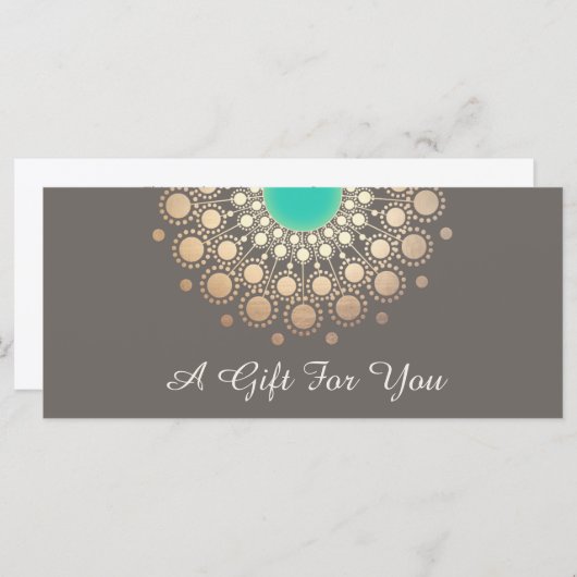 Goud Bloemen Mandala Cadeaubon (Voorkant / Achterkant)