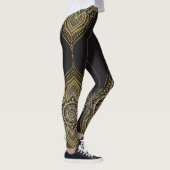 Goud Bloemen Mandala Design Leggings (Rechts)