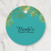 Goud Bloemen Mandalas Bruiloft Vrijgezellenfeest P Bedankjes Labels (Voorkant)