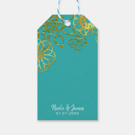 Goud Bloemen Mandalas Bruiloft Vrijgezellenfeest P Cadeaulabel