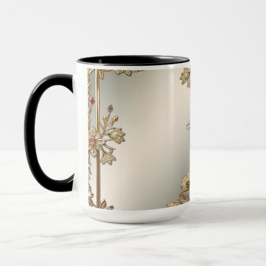 Goud  Bloemen Mok (Links)