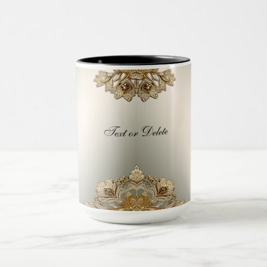 Goud Bloemen Mok (Midden)