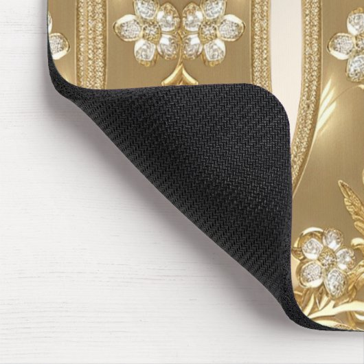 Goud  Bloemen Mousepad Muismat (Hoek)