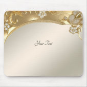Goud  Bloemen Mousepad Muismat (Voorkant)