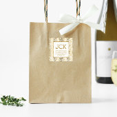 Goud Bloemen Paisley Patroon Vierkante Sticker