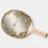 Goud Bloemen Ping Pong Paddle Tafeltennisbatje (Zijkant)