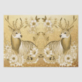 Goud Bloemen Rendier Vakantie Weefsel Papier (Voorkant)