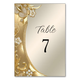 Goud Bloemen Tafelnummer