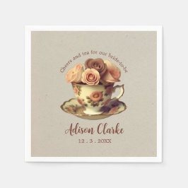 Goud Bloemen Tea Party Vrijgezellenfeest Servet