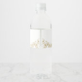 Goud Bloemen  Teddy Bear Baby shower Waterfles Etiket (Achterkant)