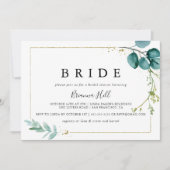 Goud Bloemen Tropisch groen bruid Vrijgezellenfees Kaart (Voorkant)