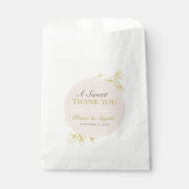 Goud Bloemen Zoet Dank u Bruiloft Favor Bag Bedankzakje